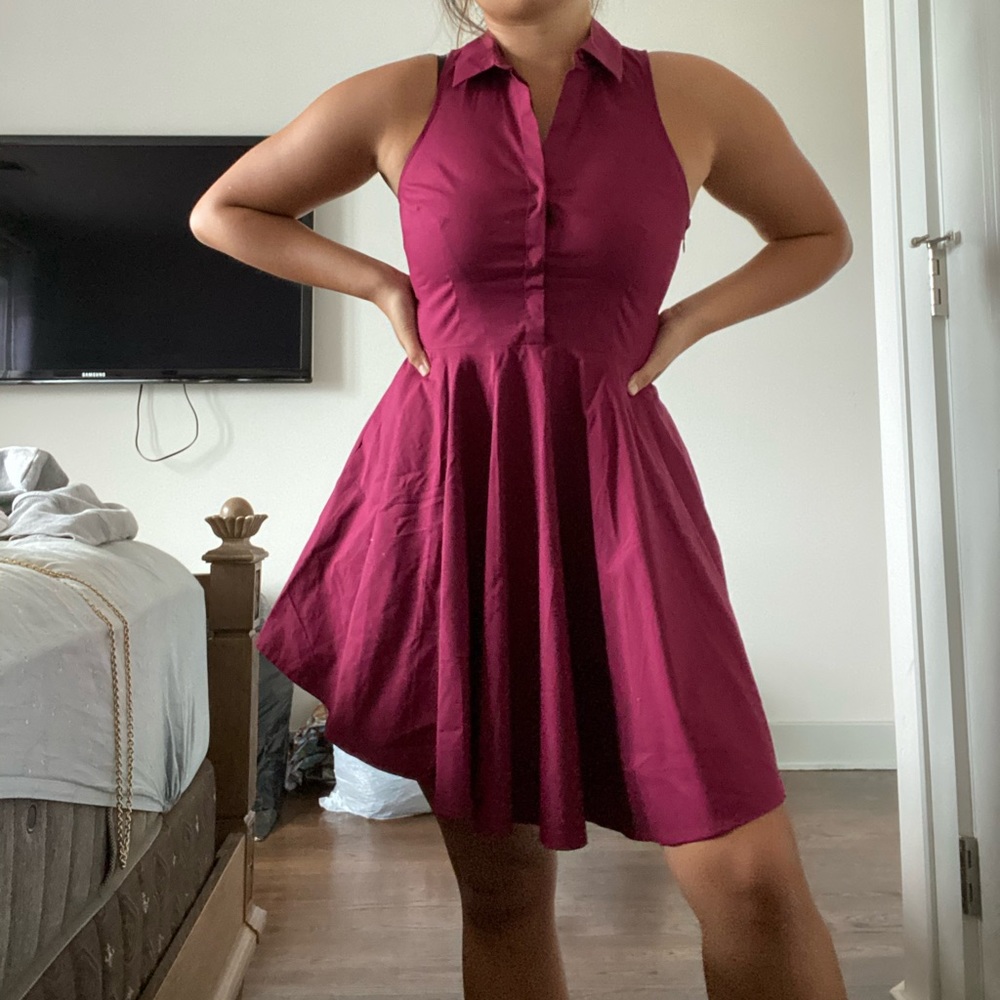 Maroon sleeveless dress